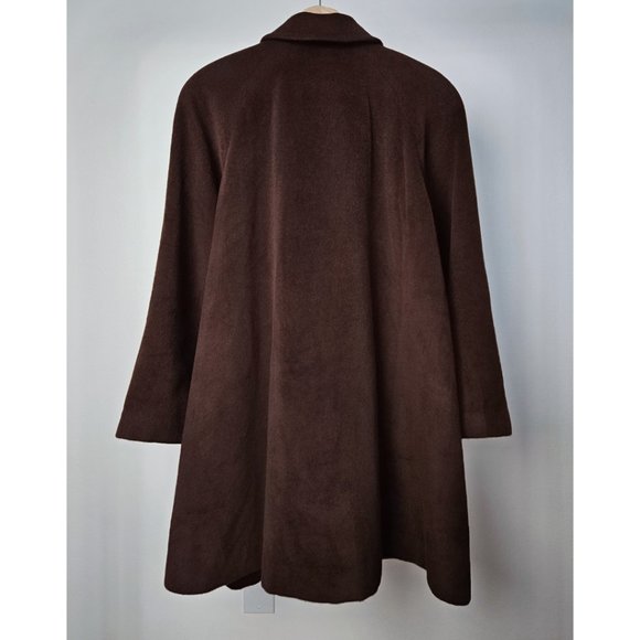 90s vintage angora wool swing coat women brown oversized winter long coat, retro - Picture 7 of 10